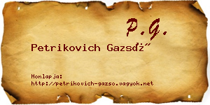 Petrikovich Gazsó névjegykártya